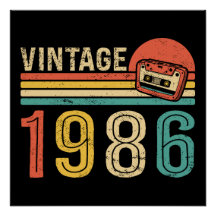 Retro 1986 Geburtstag Vintage Kassettenband 40.