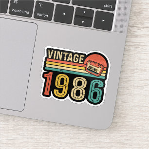 Retro 1986 Geburtstags-Kassette Nostalgischer Gebu Aufkleber