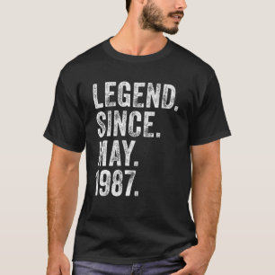 Retro 1987 Geburtstag Mai Geborene Legende seit 19 T-Shirt