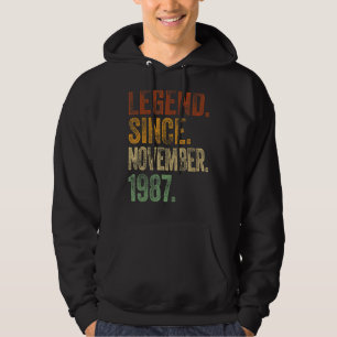 Retro 1987 Geburtstag November Geborene Legende se Hoodie