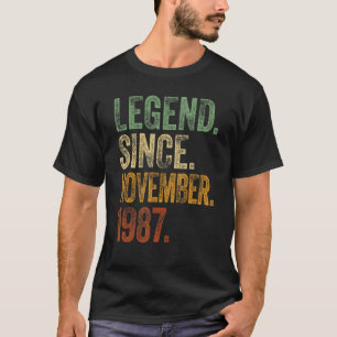 Retro 1987 Geburtstag November Geborene Legende se T-Shirt