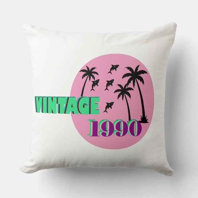 Retro 1990 Geburtstagsgeschenk Kissen (Vorderseite)