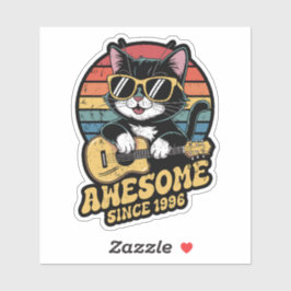 Retro 1996 Birthday Cat Lover Ukulele 30th Bday  Aufkleber