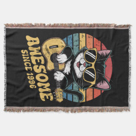 Retro 1996 Birthday Cat Lover Ukulele 30th Bday  Decke