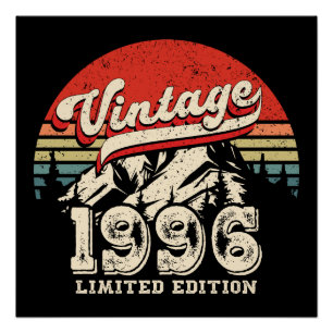 Retro 1996 Geburtstag Vintage 30. Outdoor-Bday Poster