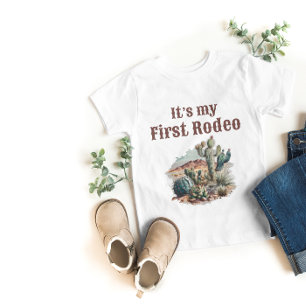 Retro 1. First Rodeo Western Kaktus Geburtstag Baby T-shirt