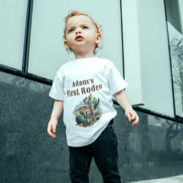 Retro 1. Rodeo Western Kaktus Geburtstag Baby T-shirt