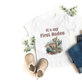 Retro 1. Rodeo Western Kaktus Geburtstag Baby T-shirt