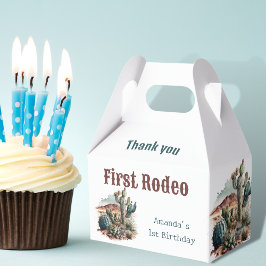 Retro 1. Rodeo Western Kaktus Geburtstag Geschenkschachtel
