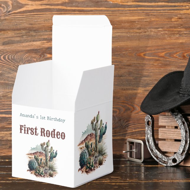 Retro 1. Rodeo Western Kaktus Geburtstag Geschenkschachtel (Von Creator hochgeladen)