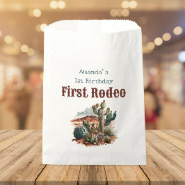 Retro 1. Rodeo Western Kaktus Geburtstag Geschenktütchen