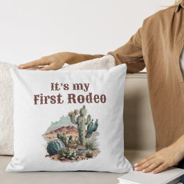 Retro 1. Rodeo Western Kaktus Geburtstag Kissen