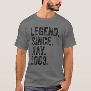 Retro 2003 Geburtstag Mai Geborene Legende seit 20 T-Shirt