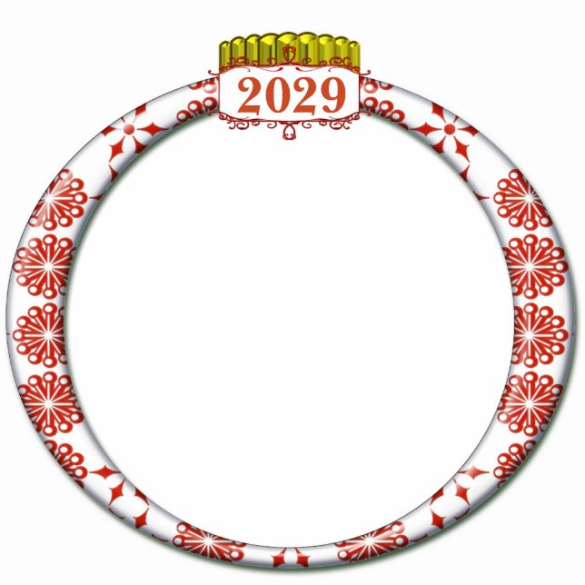 Retro 2009 Foto Weihnachtsschmuck Fotoskulptur Ornament (Vorne)