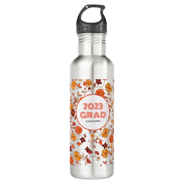 Retro 2023 Abschluss Edelstahlflasche (Vorderseite)