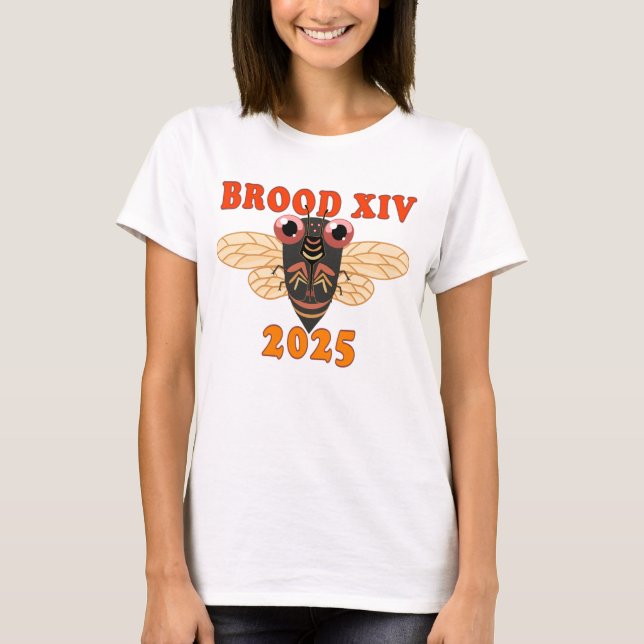 Retro 2025 Brood XIV Cicada Shirt der Frauen (Vorderseite)
