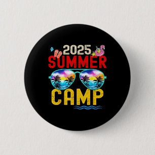 Retro 2025 Sommercamp-Ferien-Camper-Matching Fa Button