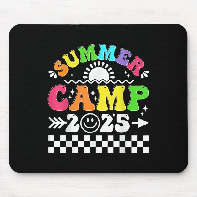 Retro 2025 Sommercamp Ferien Camper Matching Fa Mousepad (Vorne)