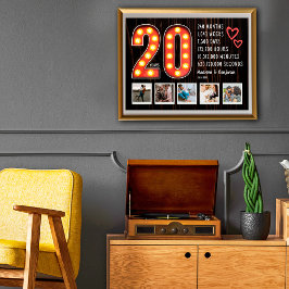 Retro 20-jähriges Hörspiel Custom Foto Collage Poster