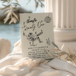 Retro 21. Handgezeichnetes Cowgirl Coastal Fun Geb Einladung