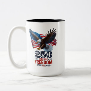 Retro 250 Jahre Freiheit USA Patriotisch 4. Juli Zweifarbige Tasse