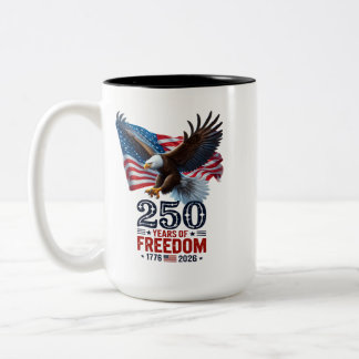 Retro 250 Jahre Freiheit USA Patriotisch 4. Juli Zweifarbige Tasse