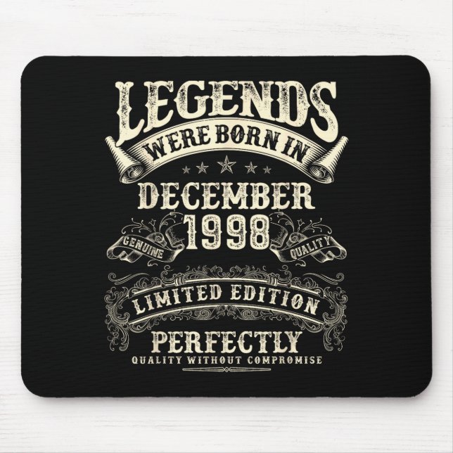 Retro 27th Birthday For Men 27 Year Old December 1 Mousepad (Vorne)