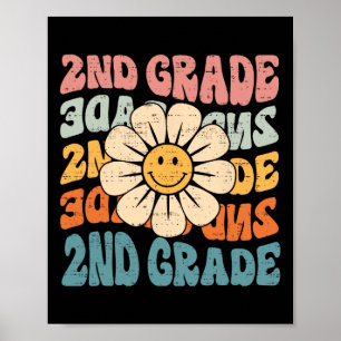 Retro 2. Klasse Rückkehr zur Schule Zweite Klasse Poster