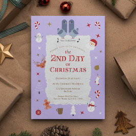 Retro 2. Tag Weihnachten Beliebtes Weihnachtsfest  Einladung