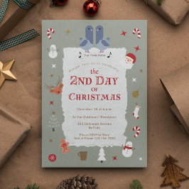 Retro 2. Tag Weihnachten Beliebtes Weihnachtsfest Einladung