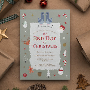 Retro 2. Tag Weihnachten Beliebtes Weihnachtsfest  Einladung