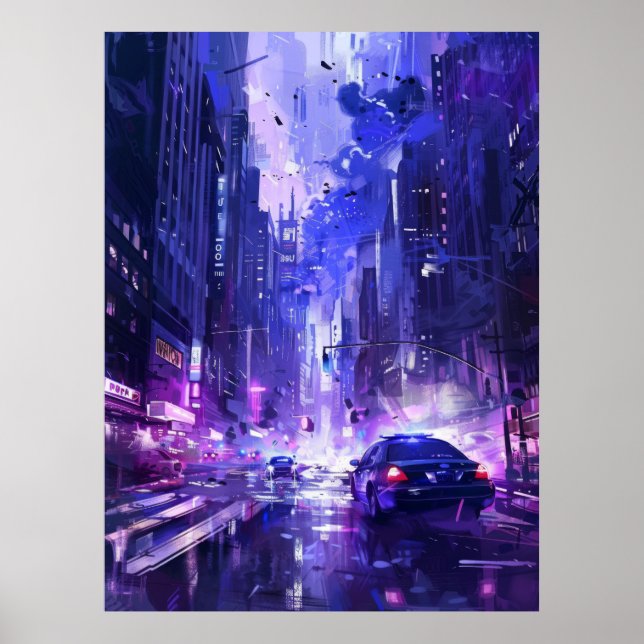 Retro 2D Street Fighter Style Background Poster (Vorne)