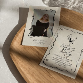 Retro 30. Beifall auf 30 Foto Geburtstagsparty Einladung