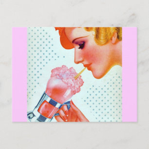 Retro 30's Milkshake Postkarte