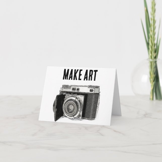 Retro 35 mm Filmkamera Fotograf Kunst Zeichnend Karte (Vorderseite)