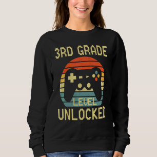 Retro 3. Klasse freigeschaltet Jungen Kinder Zurüc Sweatshirt