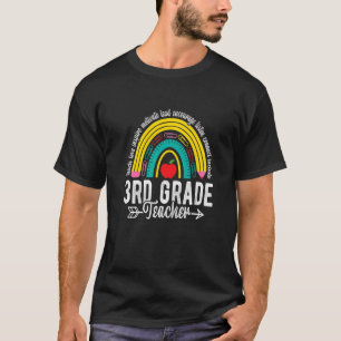 Retro 3. Klasse Lehrer Regenbogen erster Tag zurüc T-Shirt