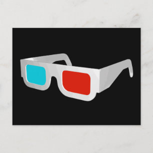 Retro-3D-Brille Grafik Postkarte