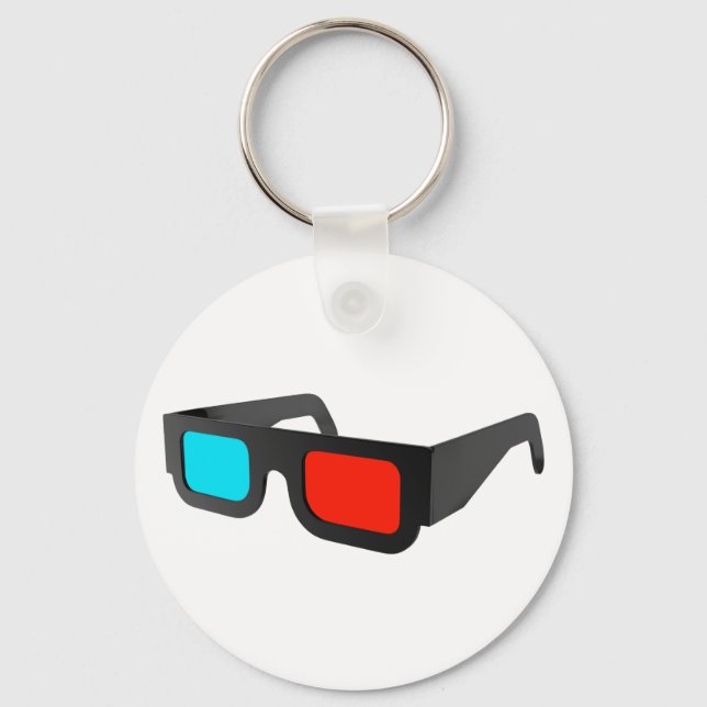 Retro 3D-Brille Graphic Schlüsselanhänger (Vorderseite)