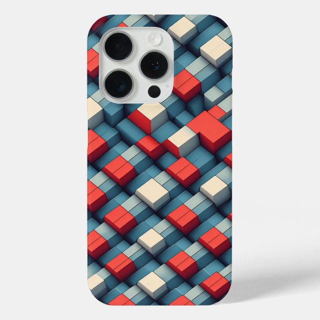 Retro 3D Geometric Cube Phone Case Abstract Color (Rückseite)