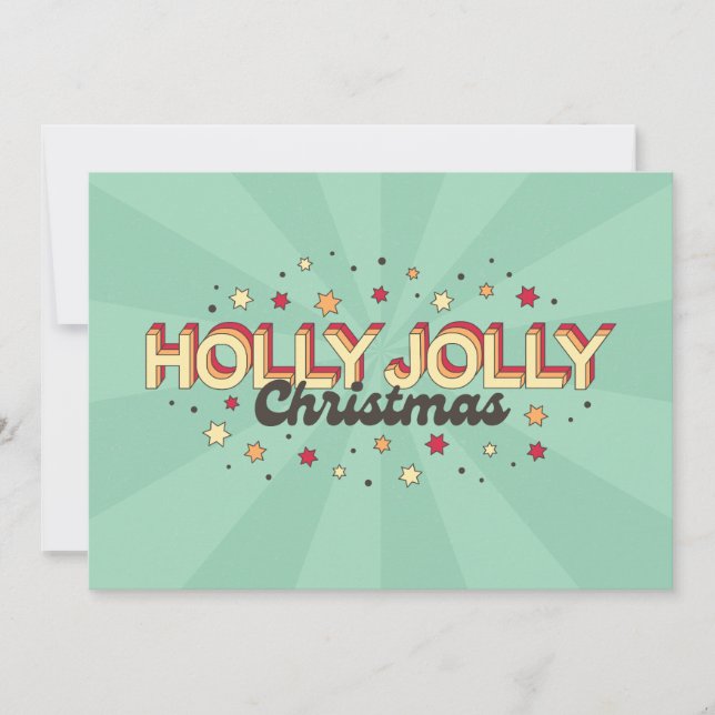 Retro 3d Weihnachtstext Design Einladung (Vorderseite)
