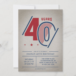 Retro 40. Geburtstag Einladung