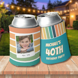 Retro 40. Geburtstag Für Ihn Foto Dosenkühler