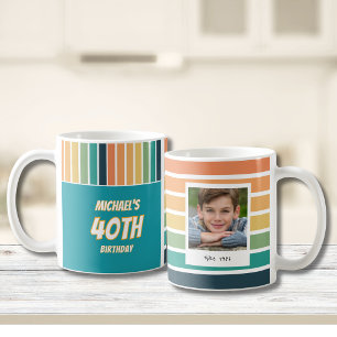 Retro 40. Geburtstag Für Ihn Foto Kaffeetasse