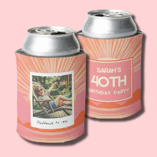 Retro 40. Geburtstag Pink Sunset Dosenkühler