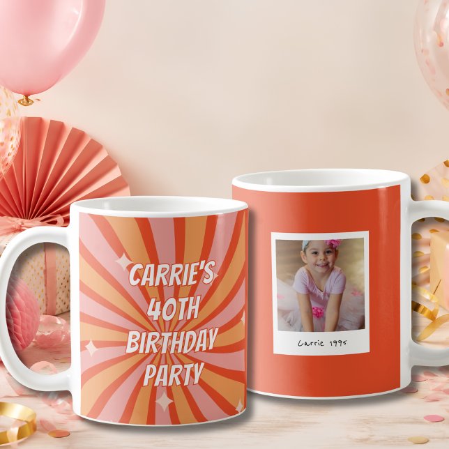 Retro 40. Geburtstagsfoto  Kaffeetasse (Von Creator hochgeladen)