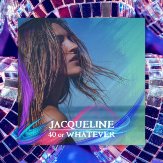 Retro 40th Birthday Colorful 90s Music Album Cover Einladung