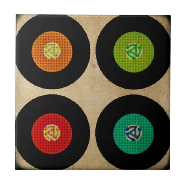 Retro 45 VinylRekordalbum Fliese (Vorderseite)