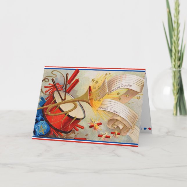 Retro 4. Juli Card Karte (Vorderseite)