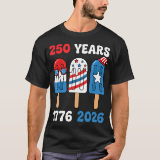 Retro 4. Juli Popsicle 1776 2026 Patriotisch T-Shirt